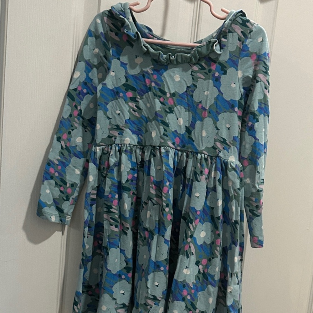 Tea Collection Blue and Pink Floral Dress
